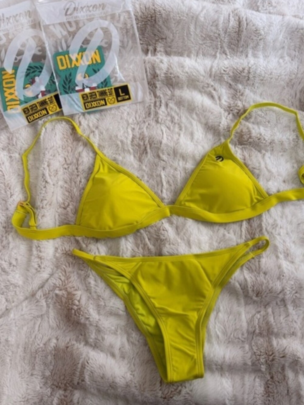 Large DIXXON NEON GREEN BATHING SUIT